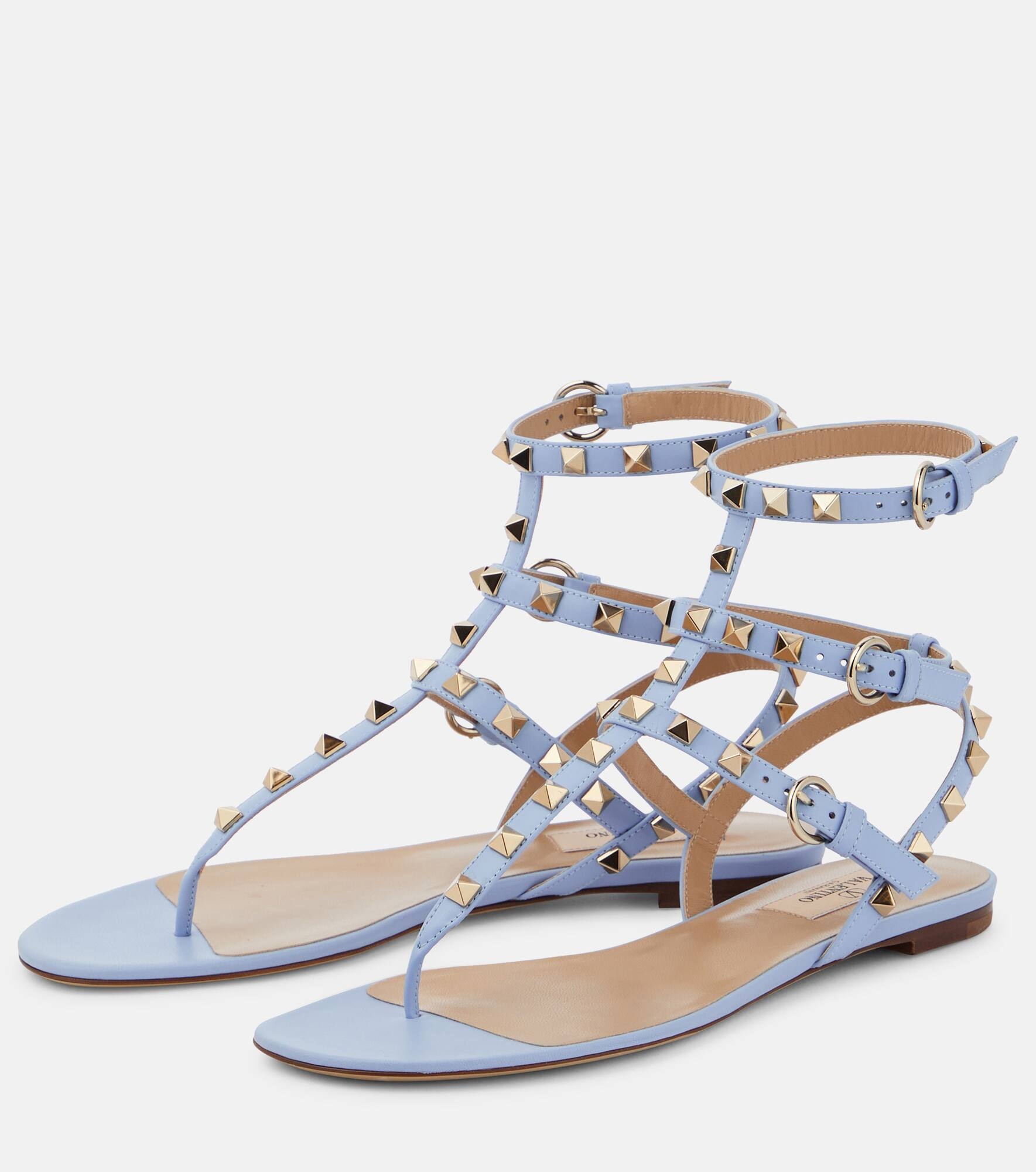 Rockstud leather thong sandals - 5