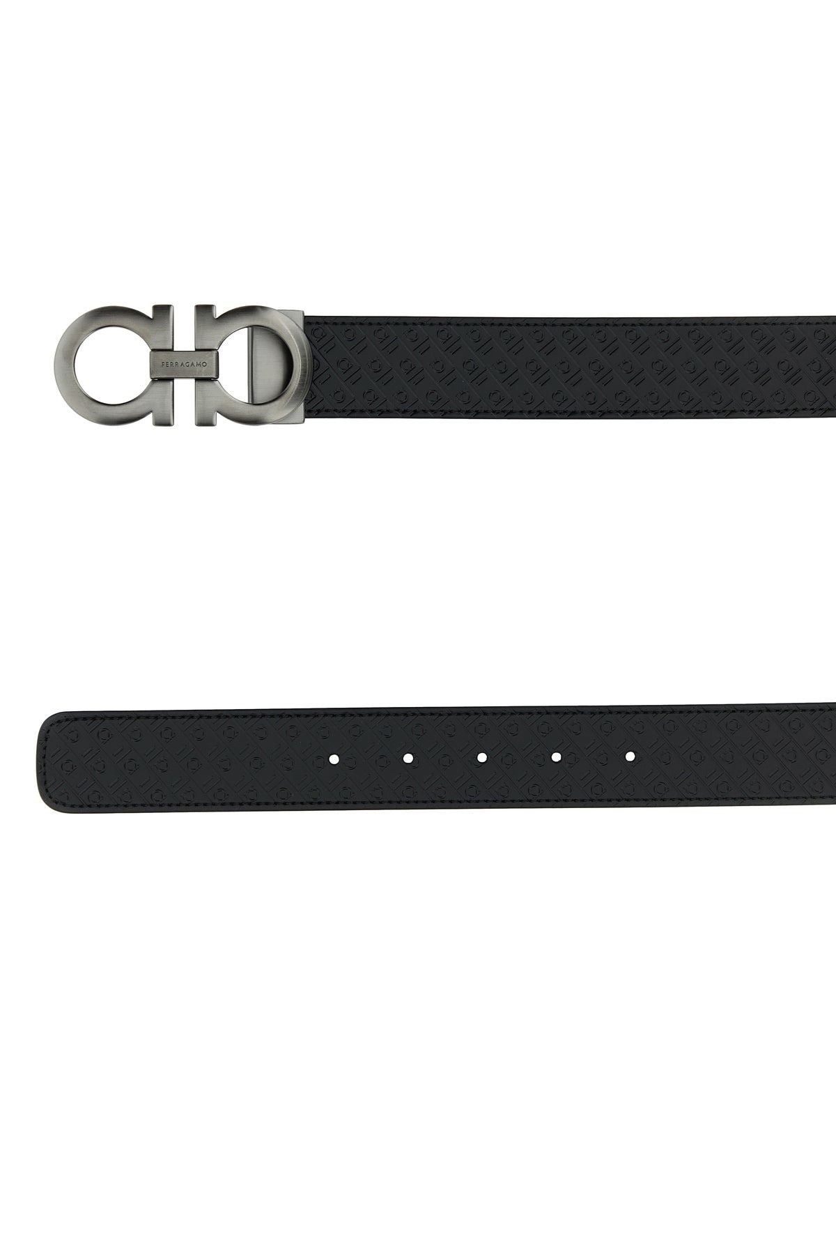 Black leather reversible belt - 2