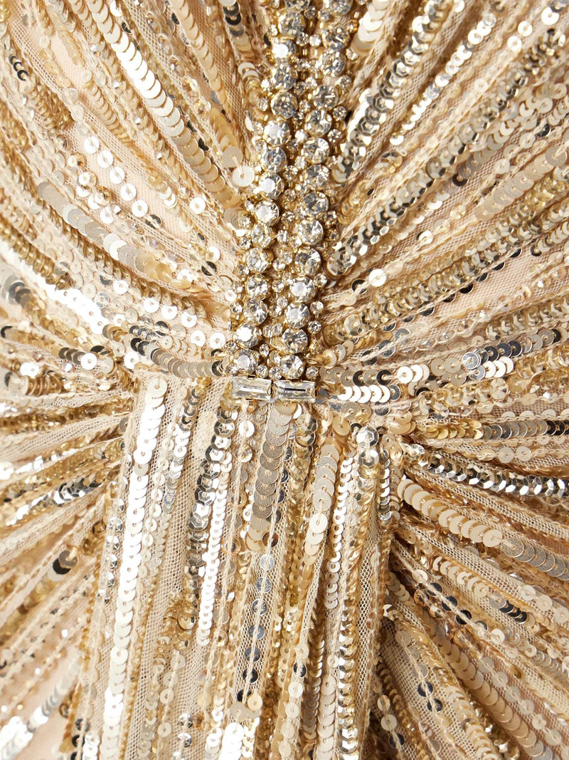 Zola draped embellished tulle gown Gold 4