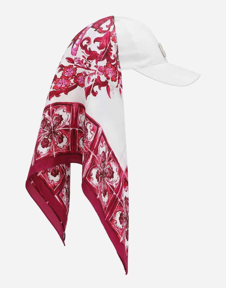 Baseball cap with Majolica-print scarf - 4