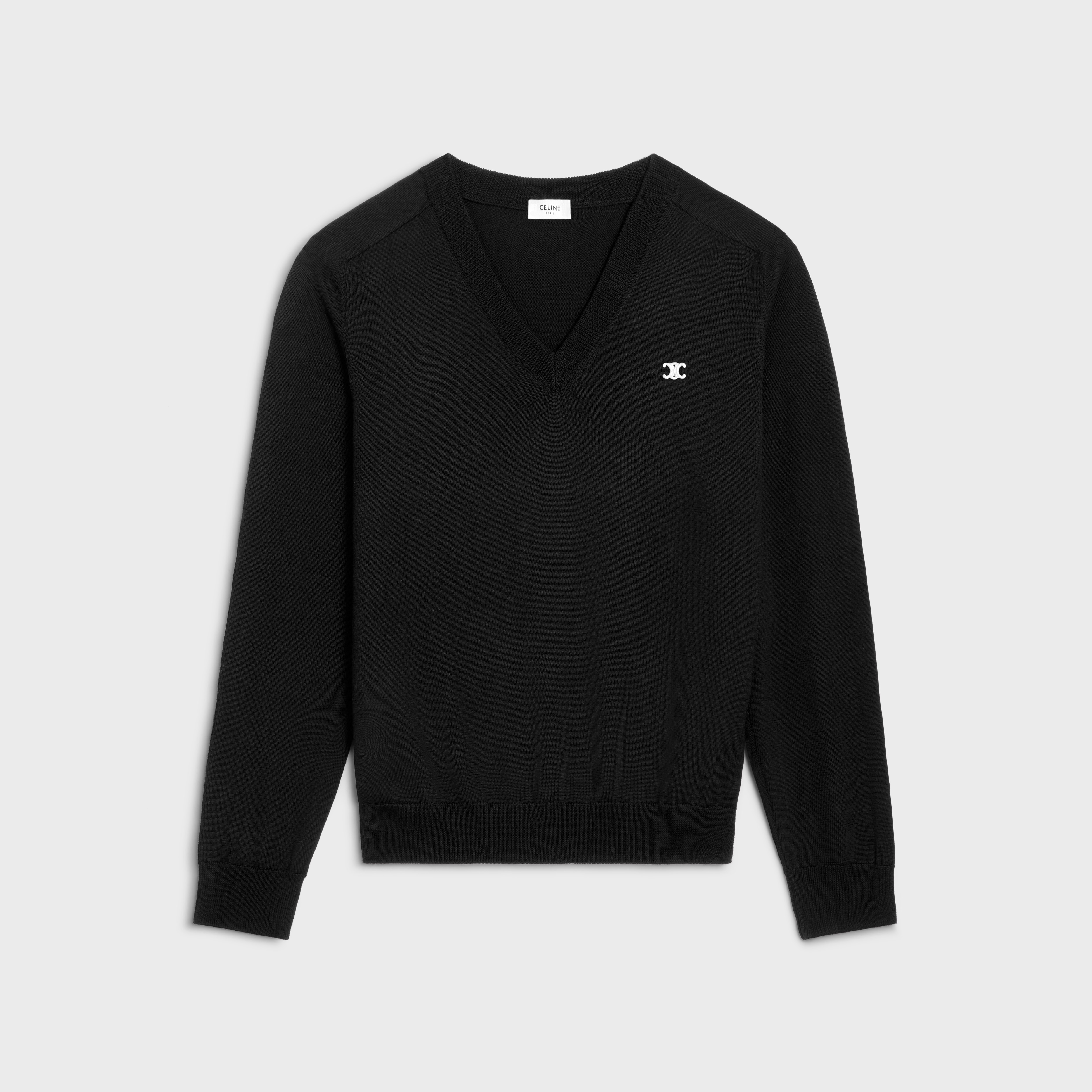 triomphe V-neck sweater in wool - 1