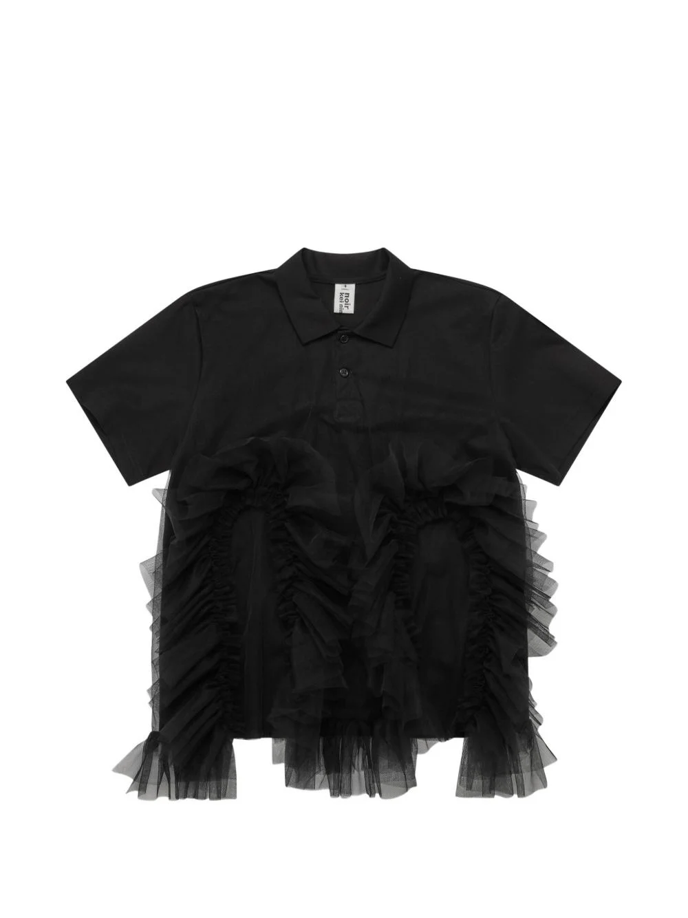 ruffled tulle-detail shirt - 1