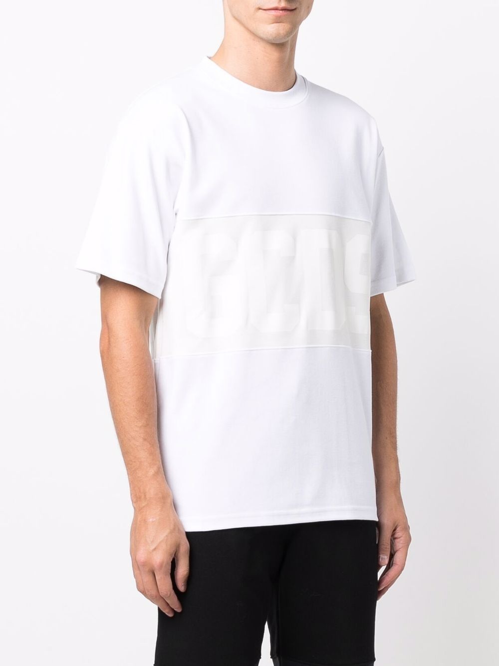 logo-print panelled T-shirt - 3