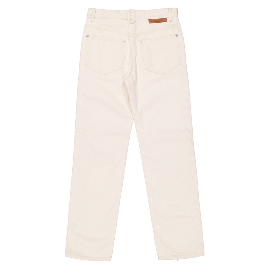 Stella Mccartney Ladies White Mid-Rise Straight-Leg Jeans - 6