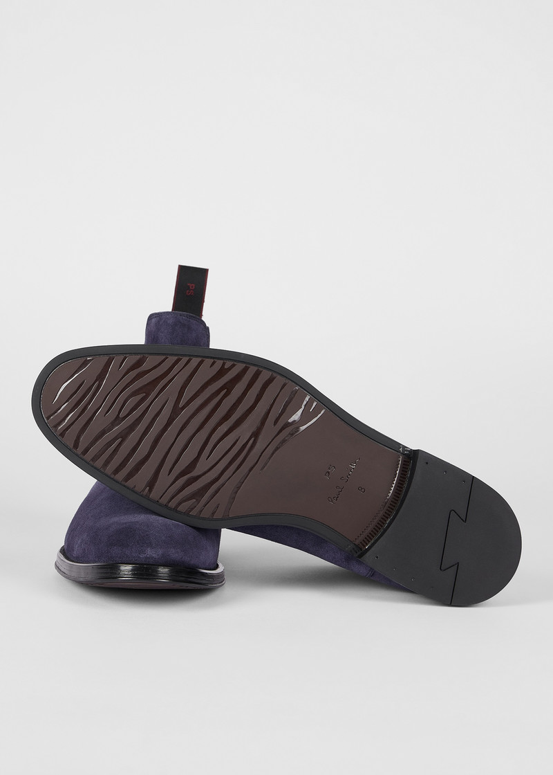 Paul Smith Navy Suede 'Augustus' Boots outlook