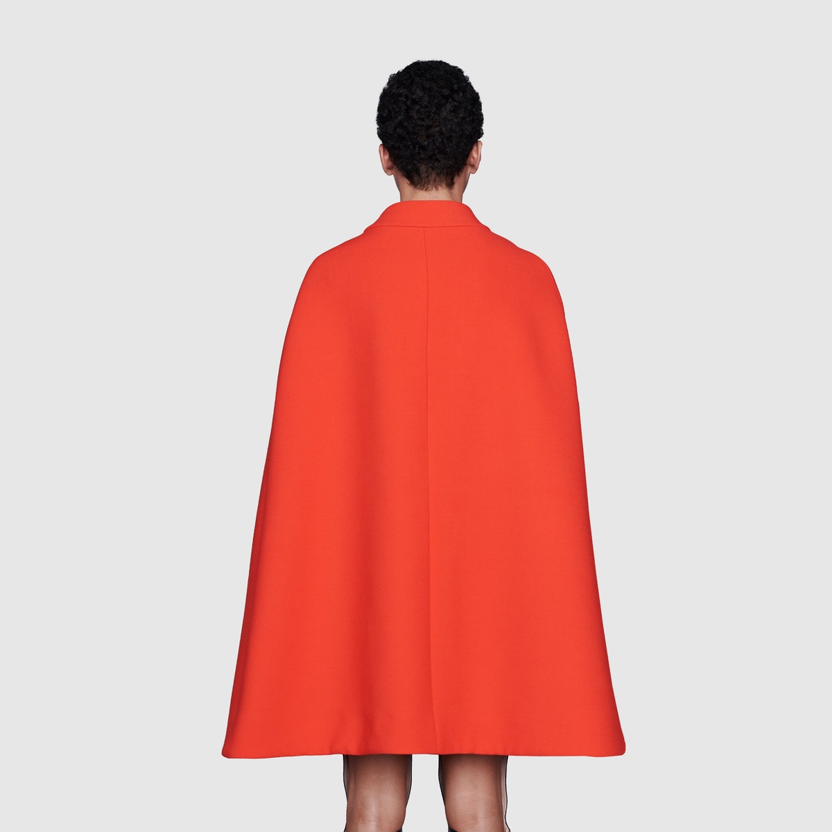 Wool cape with contrast trims - 4
