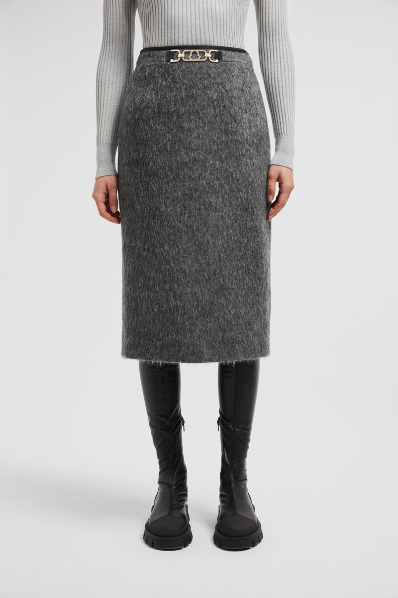 Moncler Wool Blend Midi Skirt outlook