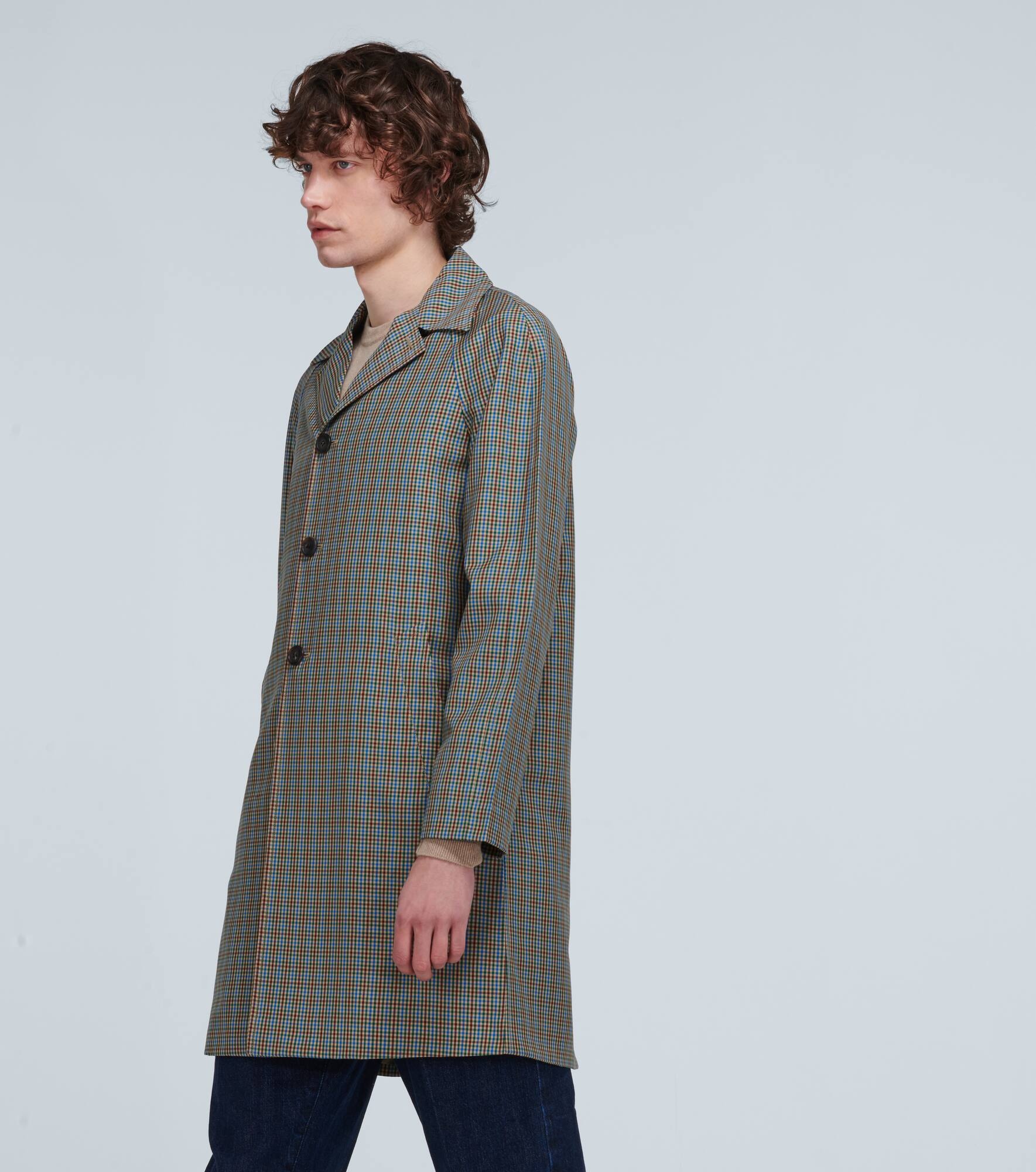 Checked trench coat - 3