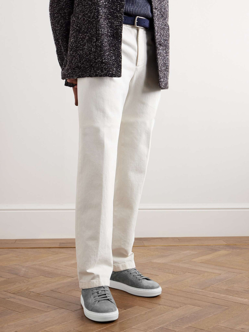 Brunello Cucinelli Urano Leather-Trimmed Suede Sneakers outlook