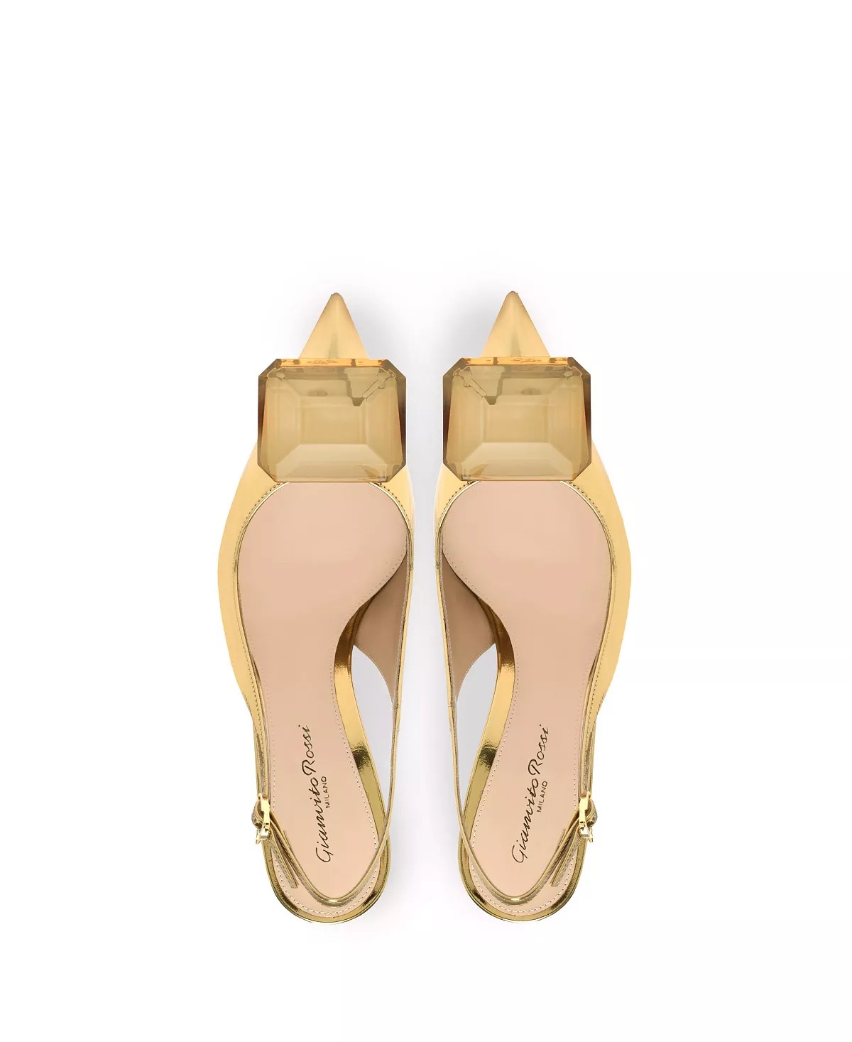 Women's Jaipur Pointed Toe Large Gem High Heel Slingback Pumps - 3