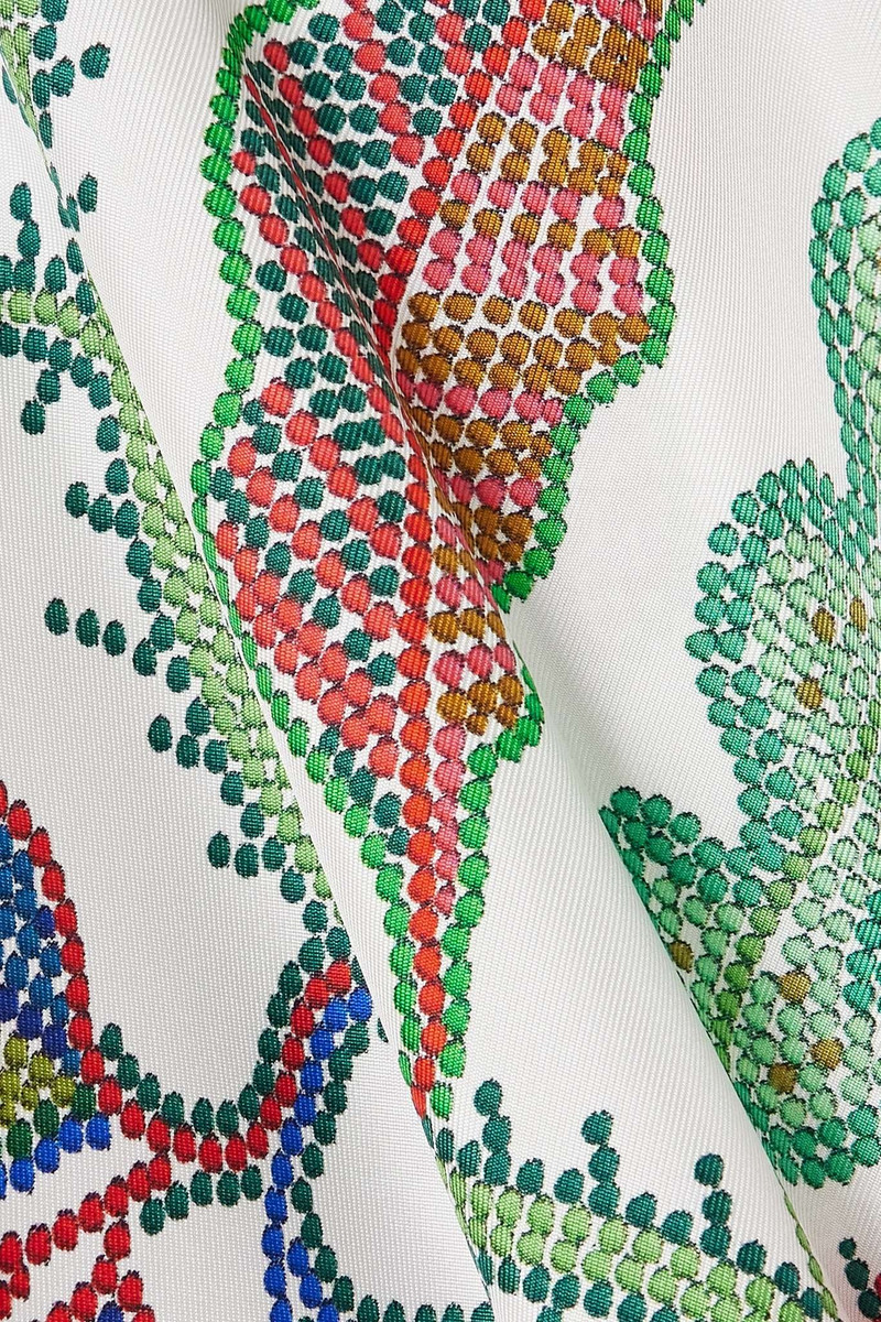 Floral-print silk-twill blouse 5