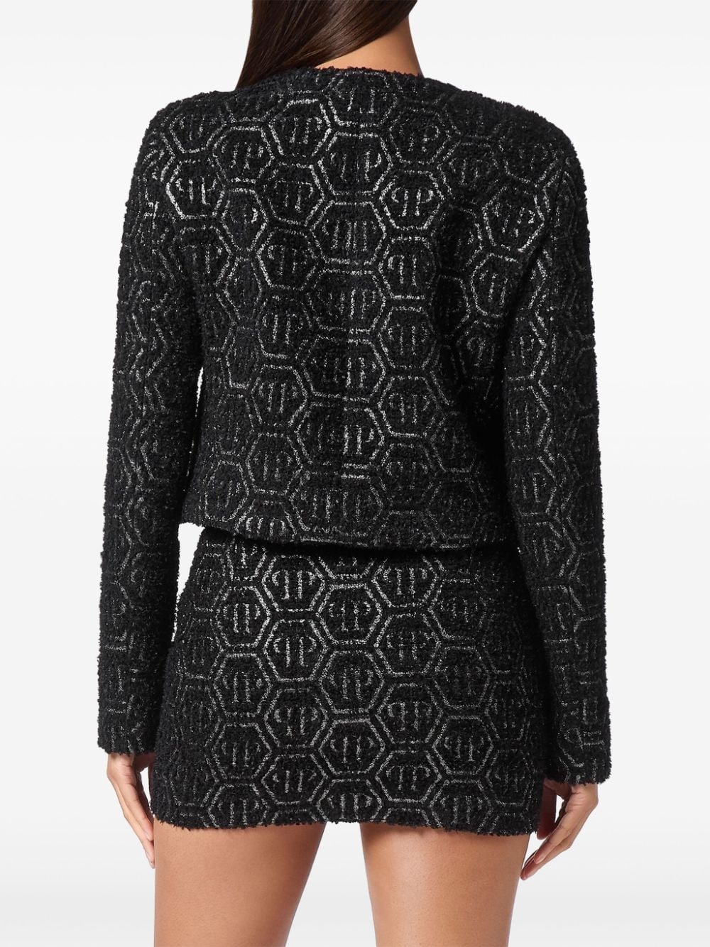 monogram tweed jacket - 4