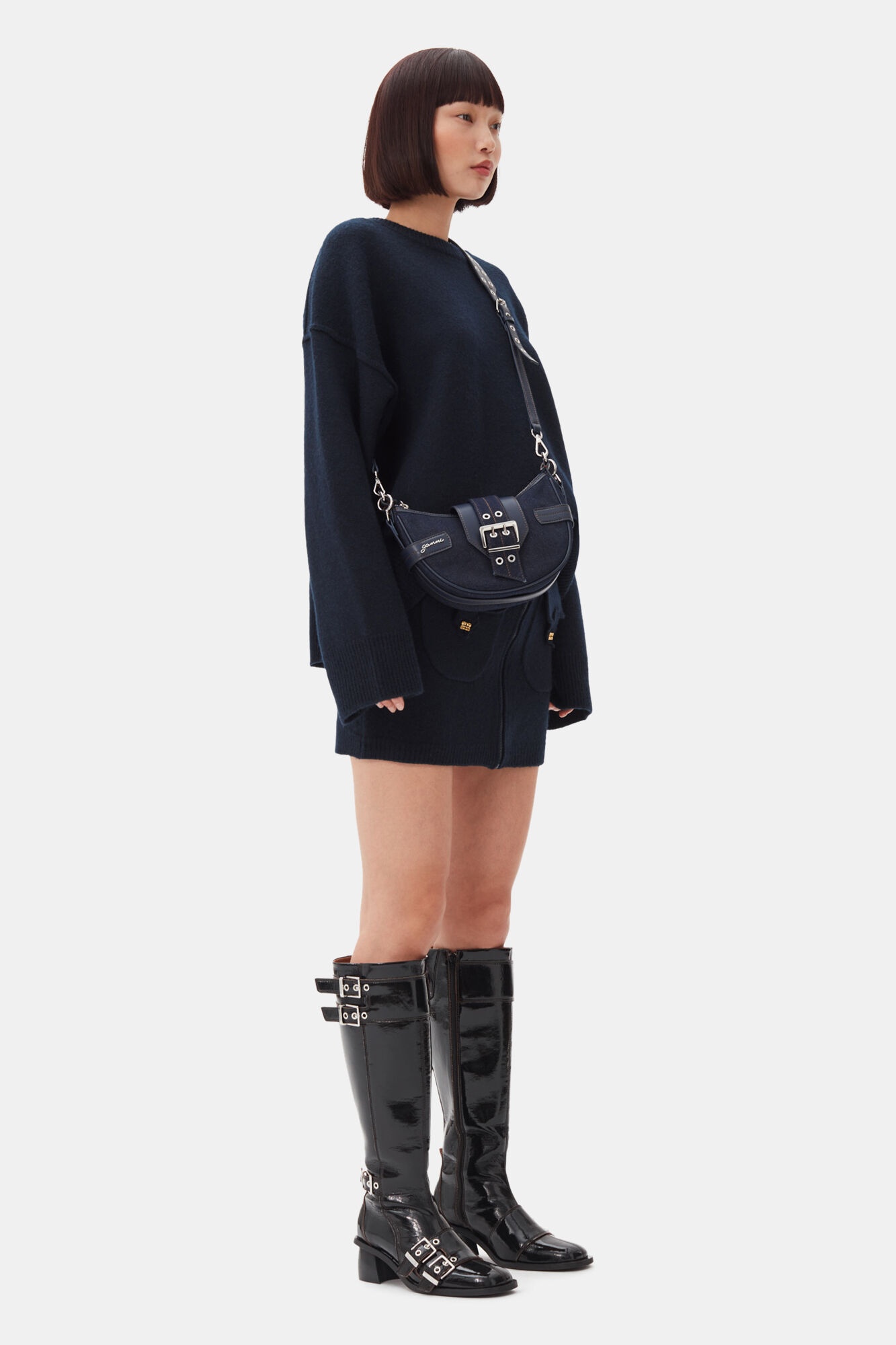DENIM SMALL BUCKY CROSSBODY BAG - 5
