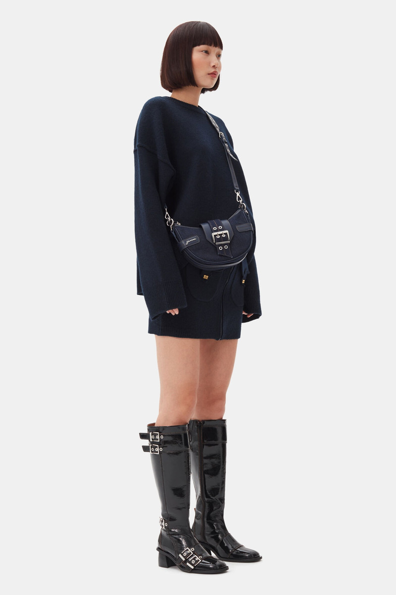 GANNI DENIM SMALL BUCKY CROSSBODY BAG outlook