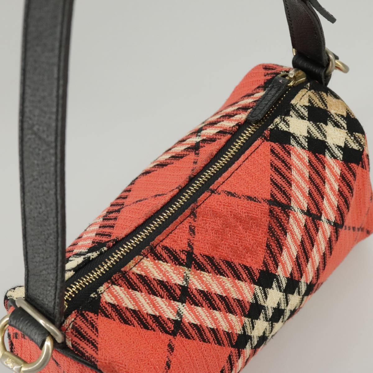 Burberry Nova Check Blue Label Hand Bag Canvas Red - 6