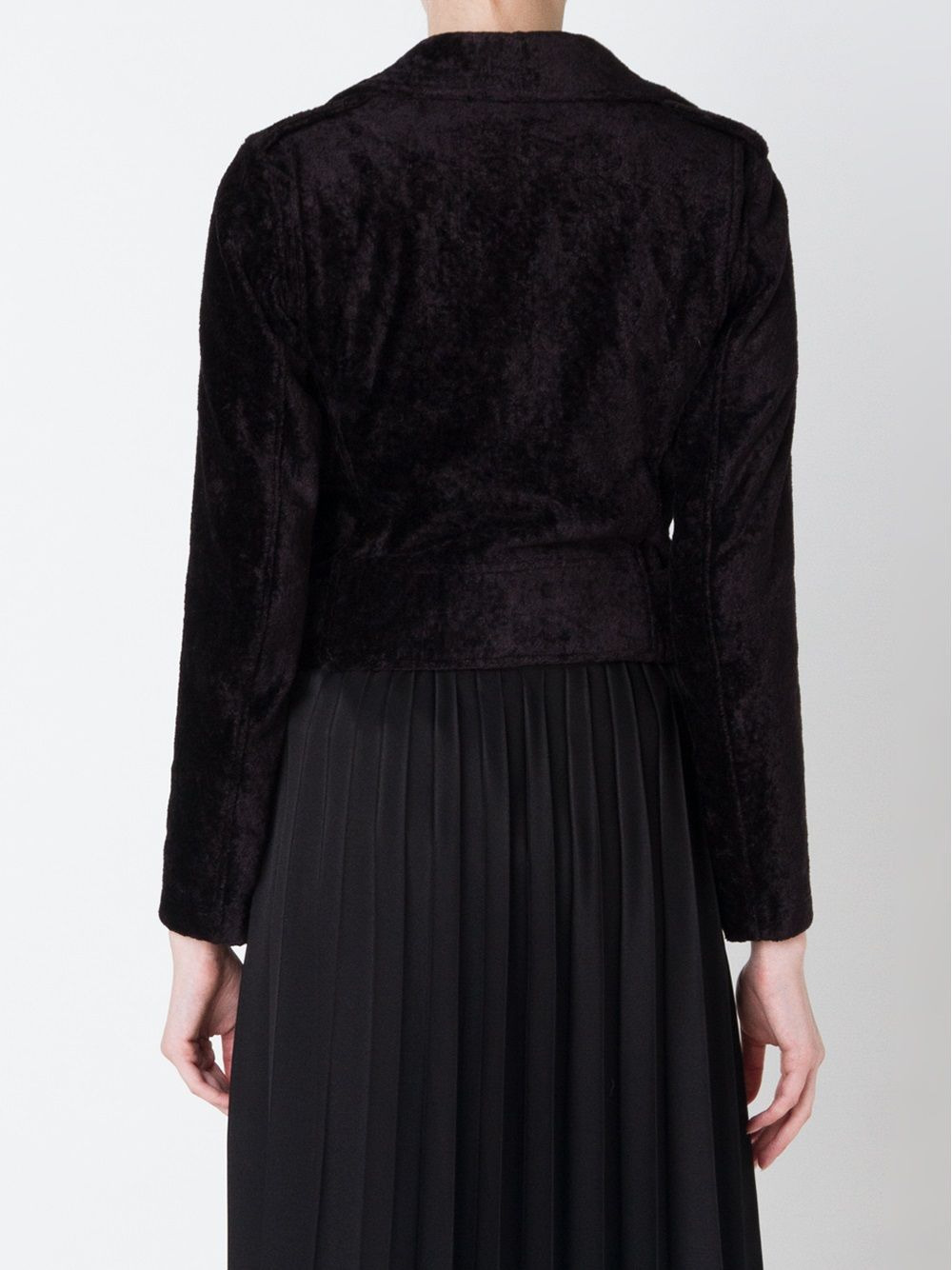 velvet biker jacket - 4