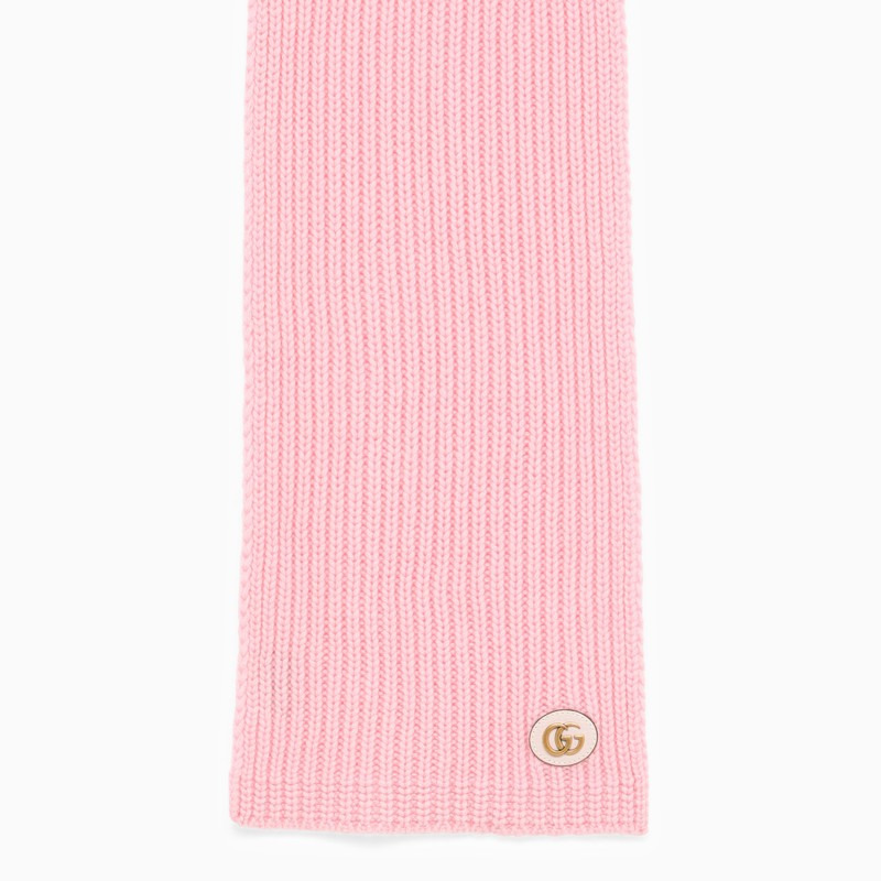 Gucci Pink Cashmere Scarf With Logo Women - 2