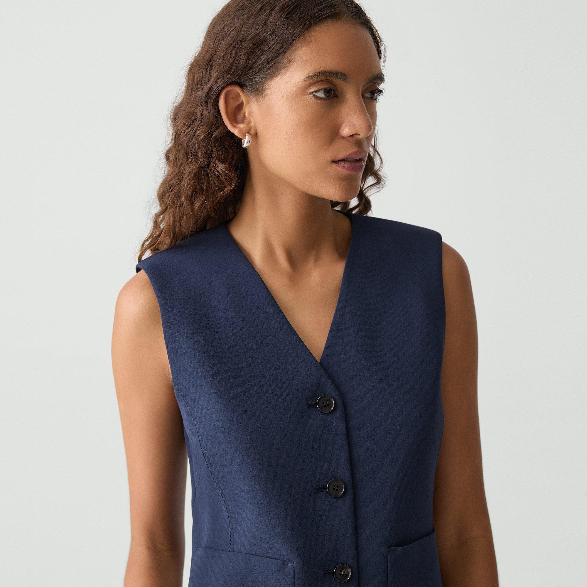 Zig Zag Vest in Satin Crepe - 5
