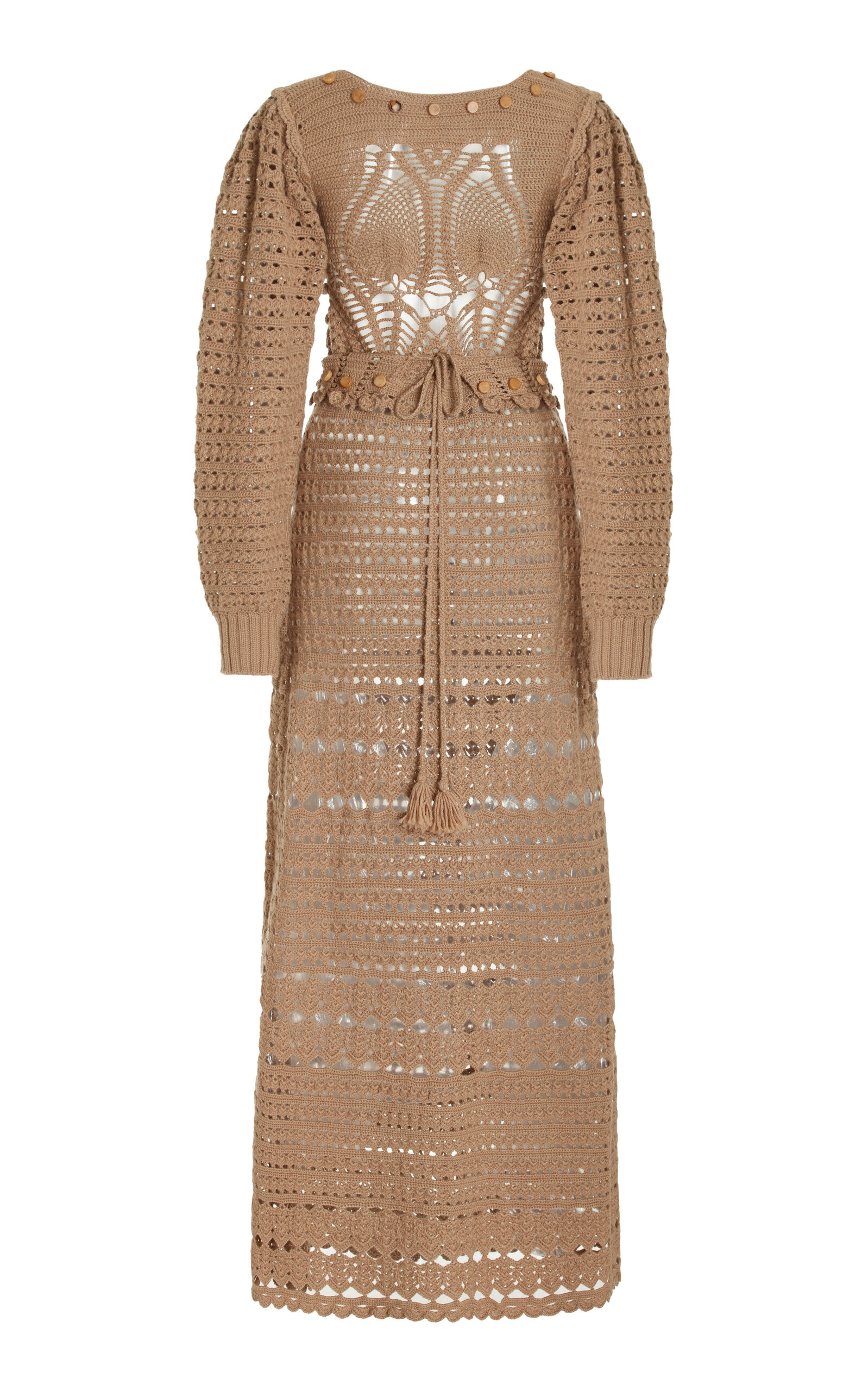 Prisha Crochet Merino Wool Maxi Dress neutral - 5