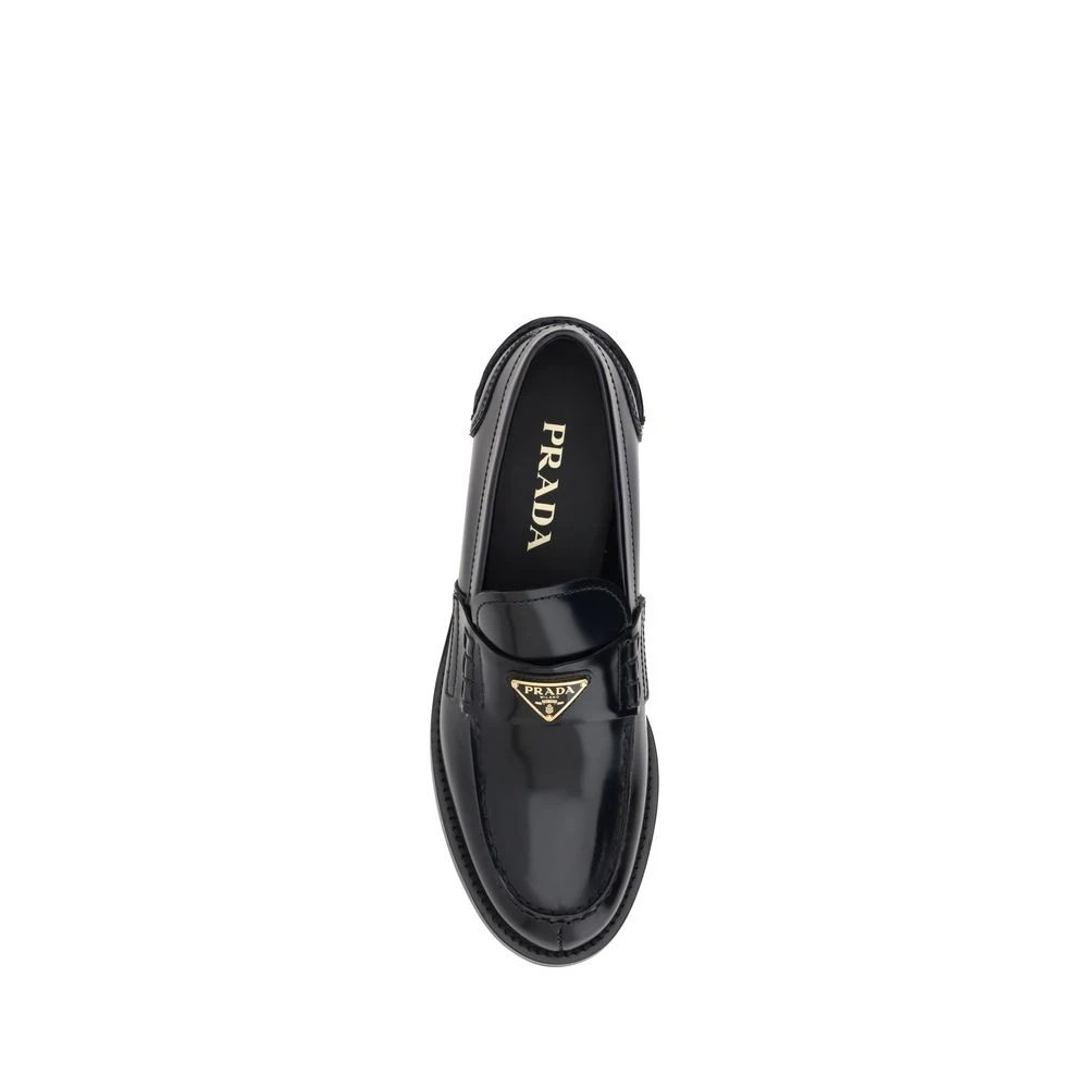 ENAMELED LOAFERS WITH LEATHER BLOCK HEEL - 4