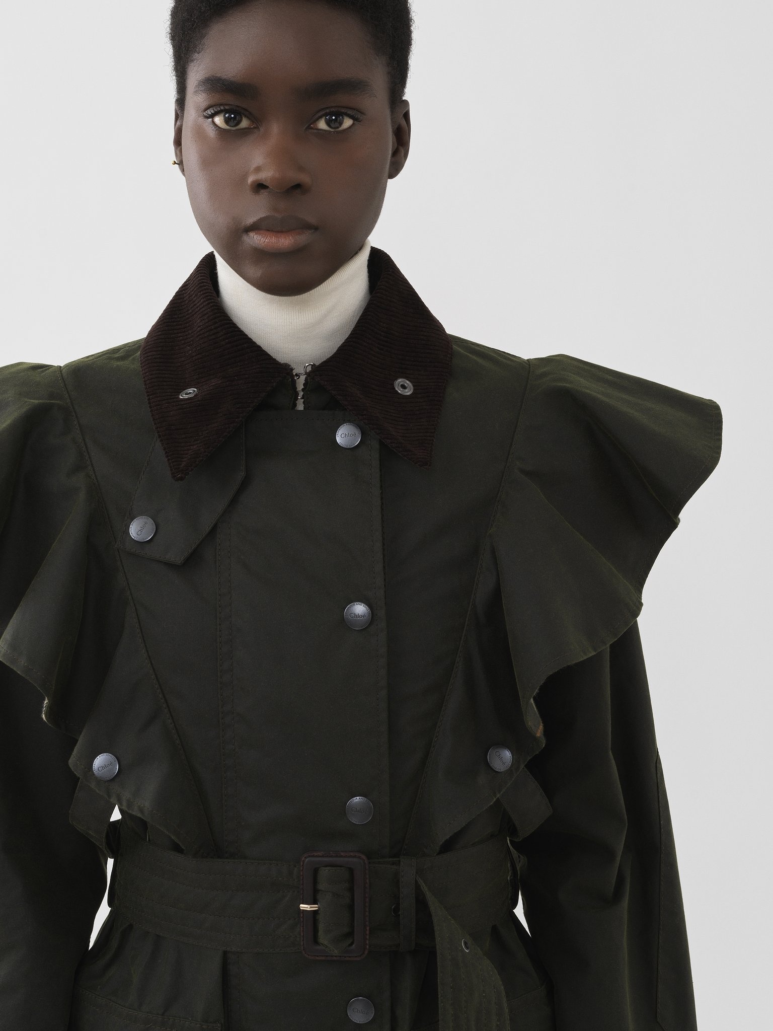 BARBOUR FOR CHLOÉ "DUSTYN" RUFFLED JACKET - 7