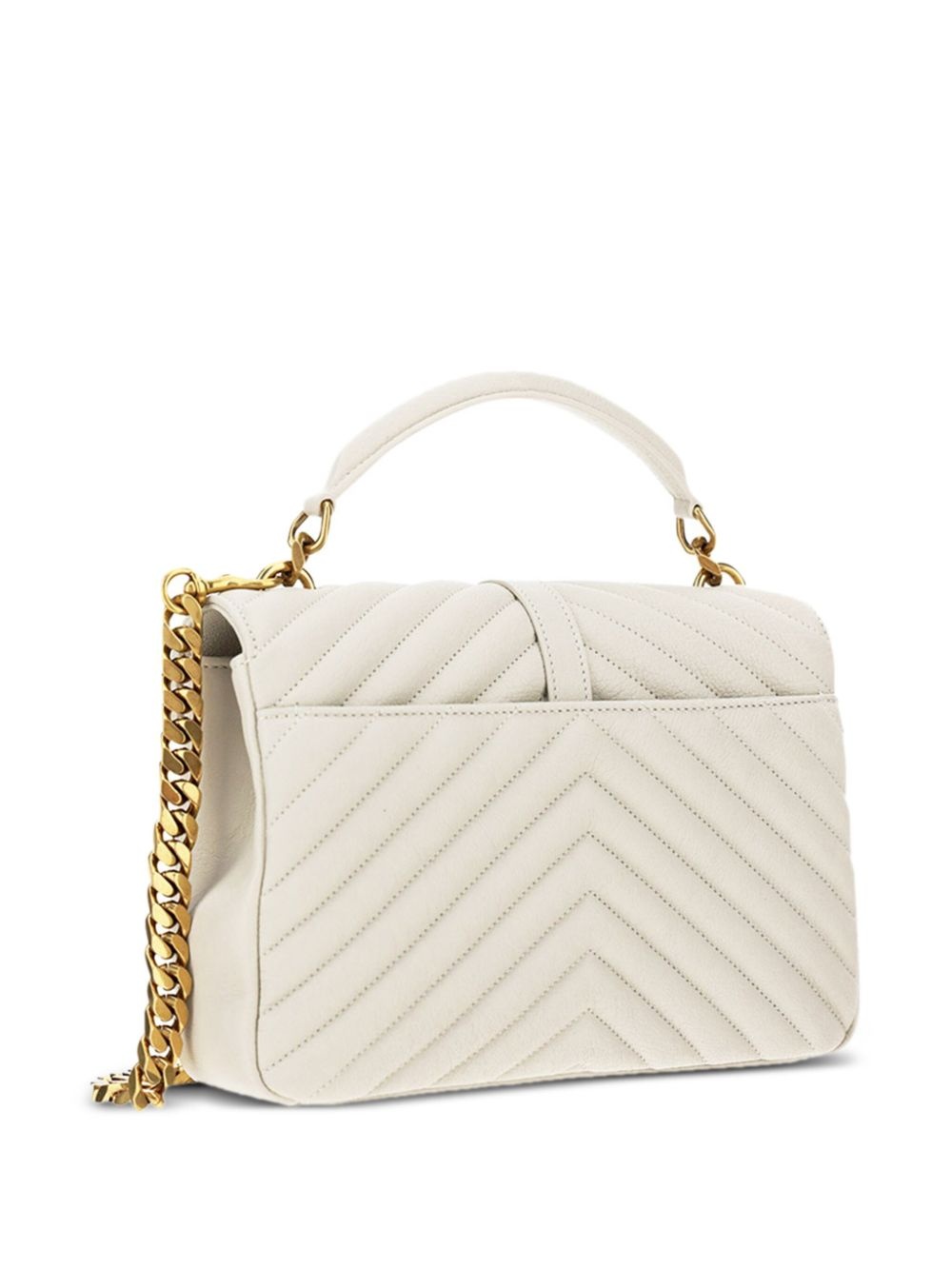 logo plaque quilted shoulder bag - 2