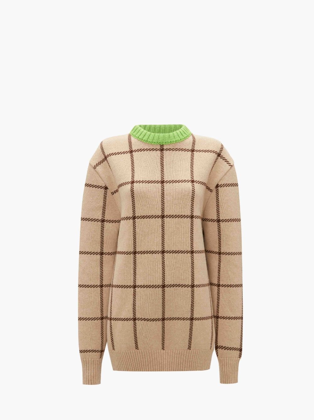 check-print merino jumper - 1