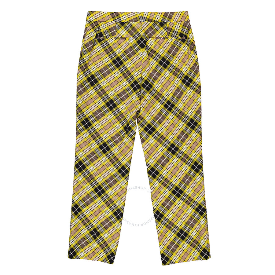 Burberry Cropped Check Technical Wool Tailored Trousers - 6