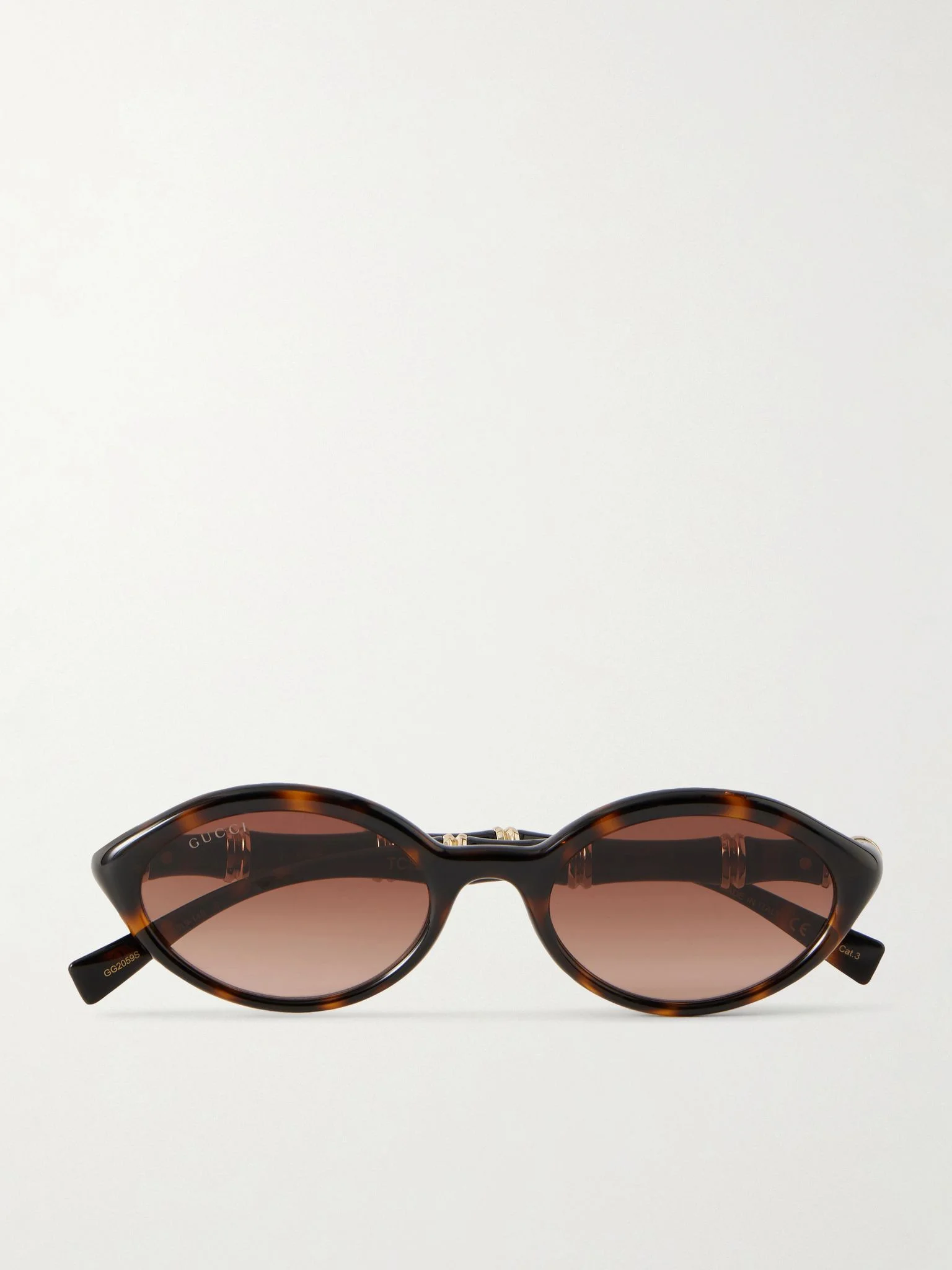 Bamboo round-frame acetate sunglasses Tortoiseshell - 1