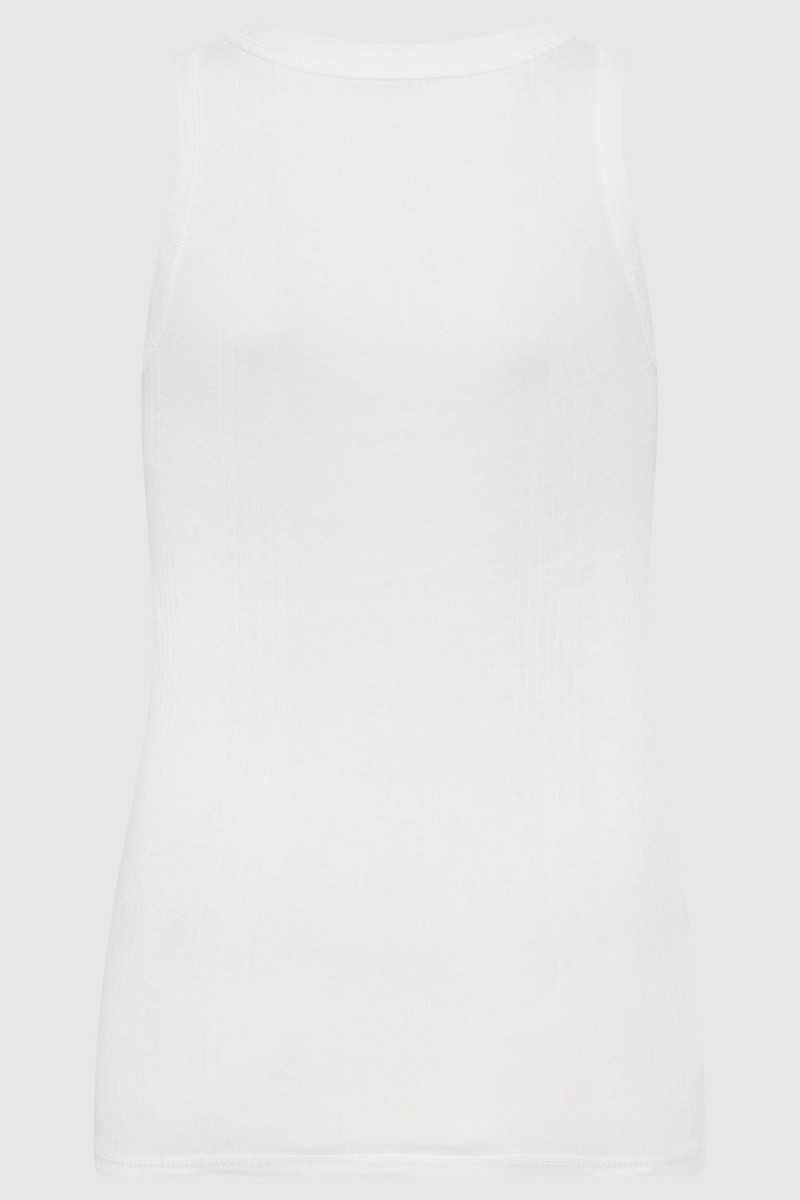 ST. AGNI Organic Cotton Soft Rib Singlet - White outlook