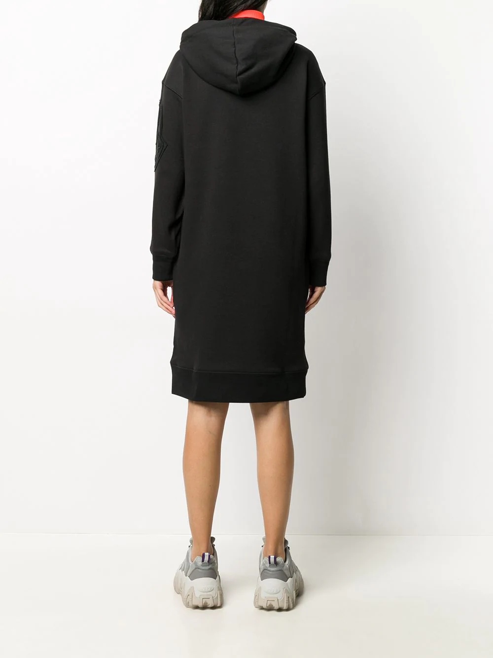 embroidered logo hoodie dress - 4