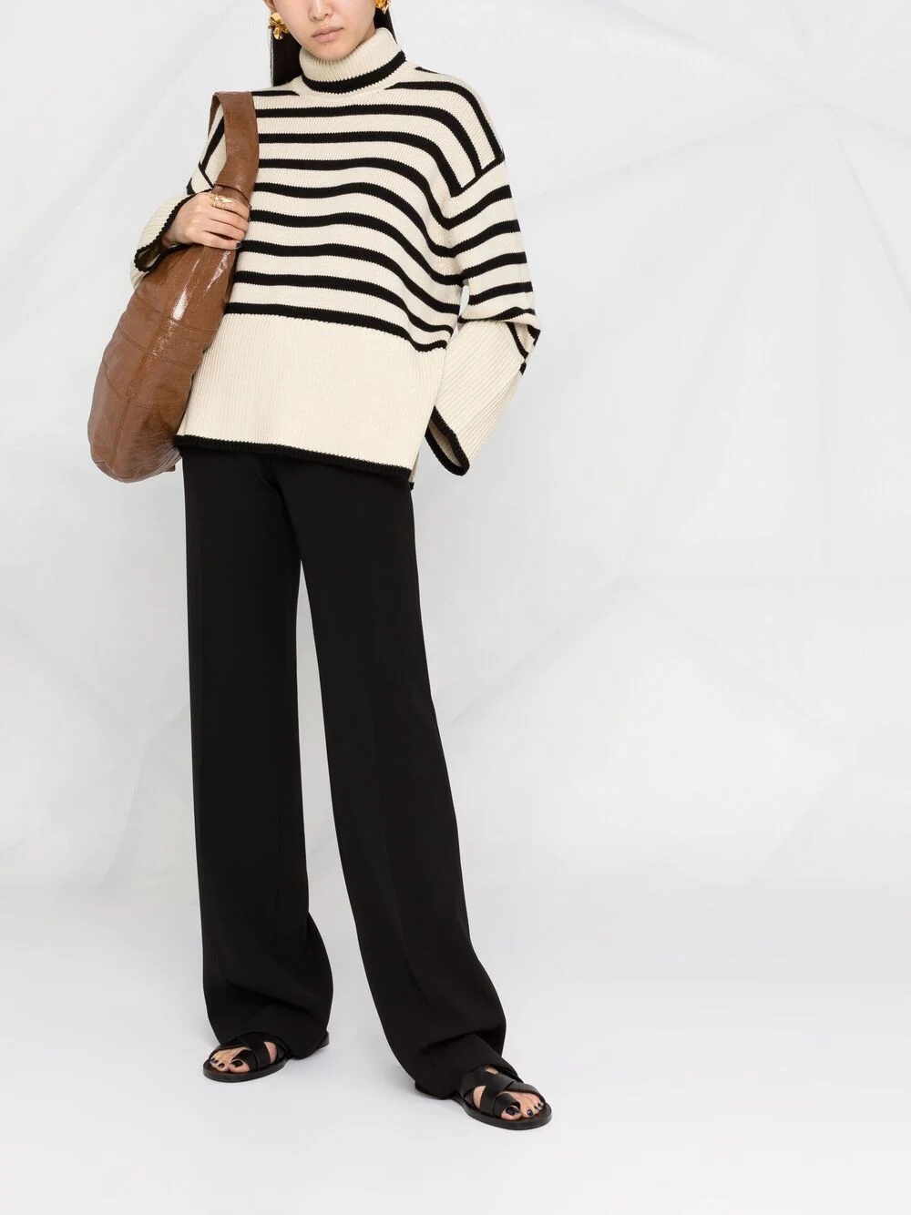 striped roll neck jumper - 2