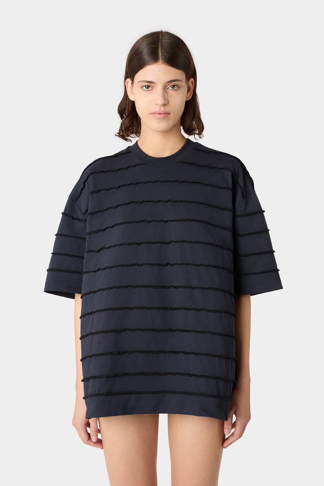 OVER T-SHIRT W/ CUTS / dark blue - 1