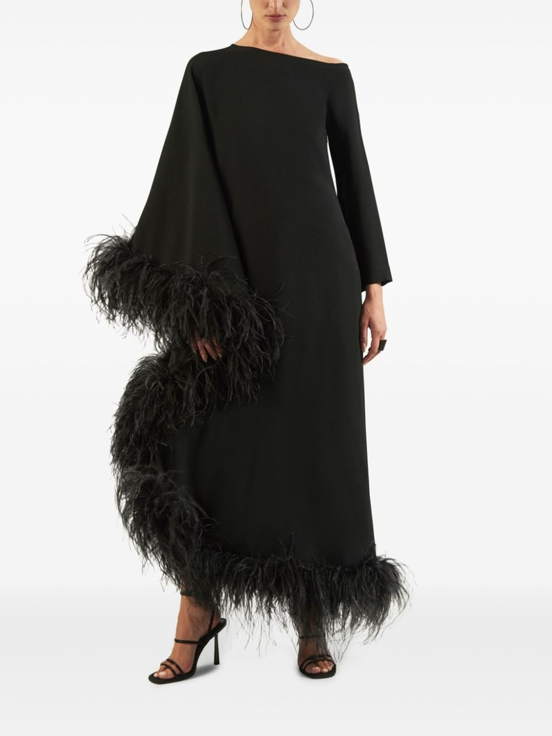 Taller Marmo Ubud Extravaganza feather-trim maxi dress outlook