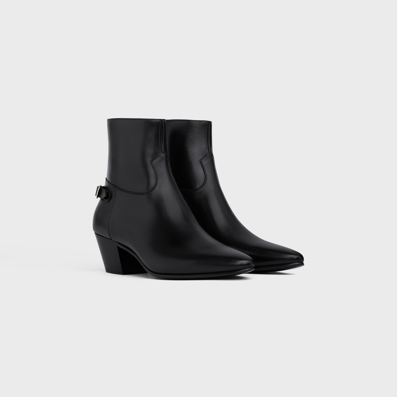 CELINE JACNO BACK BUCKLE ZIPPED BOOT in Shiny calfskin 2
