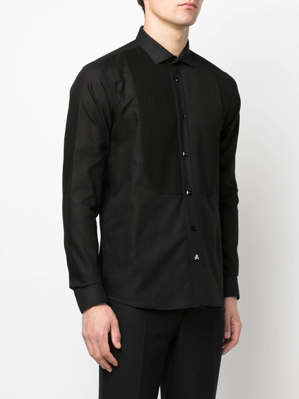 pleated-bib detail shirt - 3