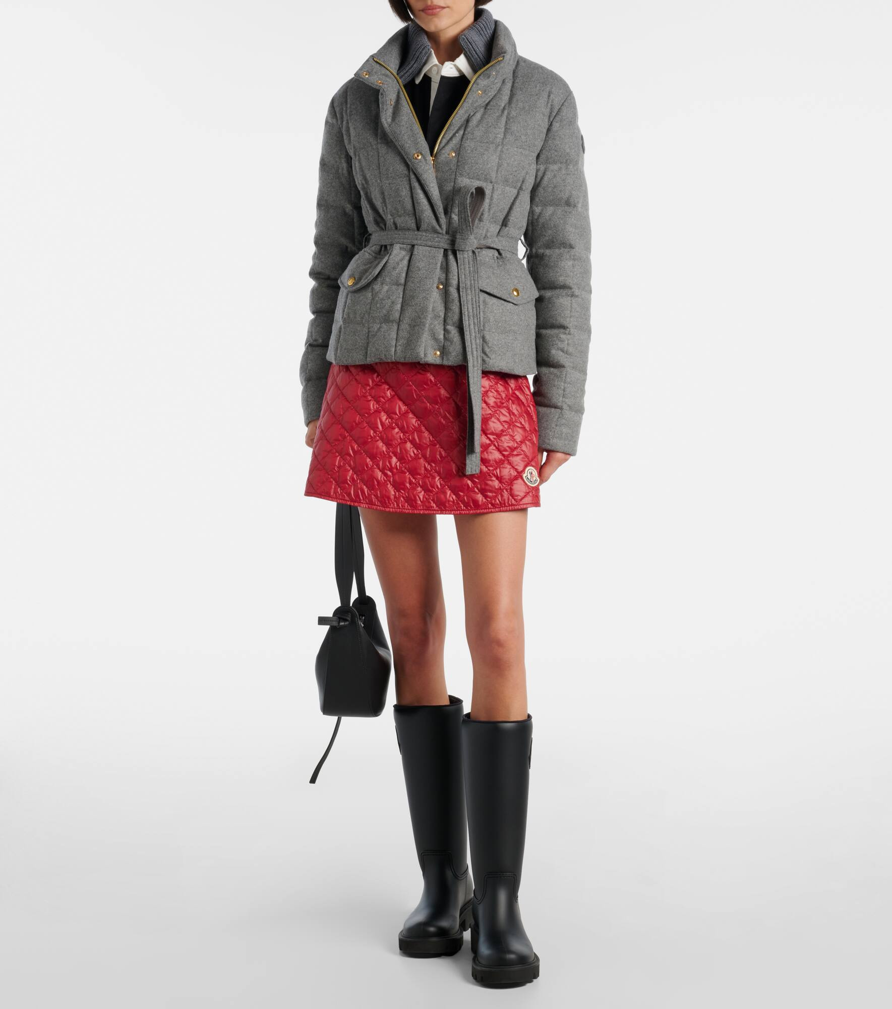 Belted quilted down jacket - 2