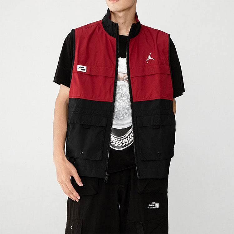 Air Jordan Casual Alphabet Printing Zipper Splicing vest Red DC7305-677 - 3