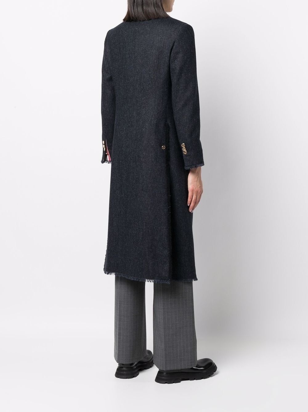 tweed single-breasted coat - 4