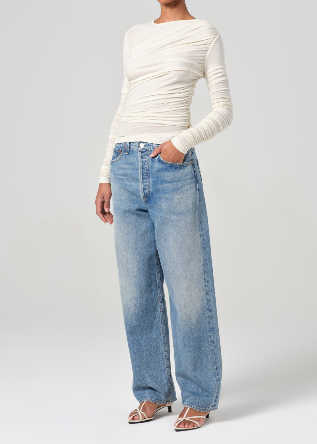 TANIA TWIST TEE IN OAT MILK - 5