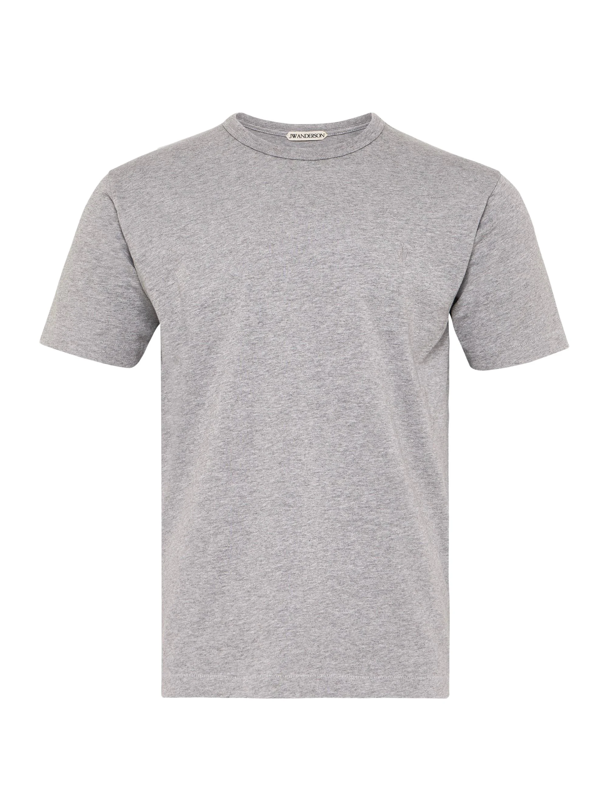 Men's Anchor-Embroidered Cotton Jersey T-Shirt - Grey Melange - 1