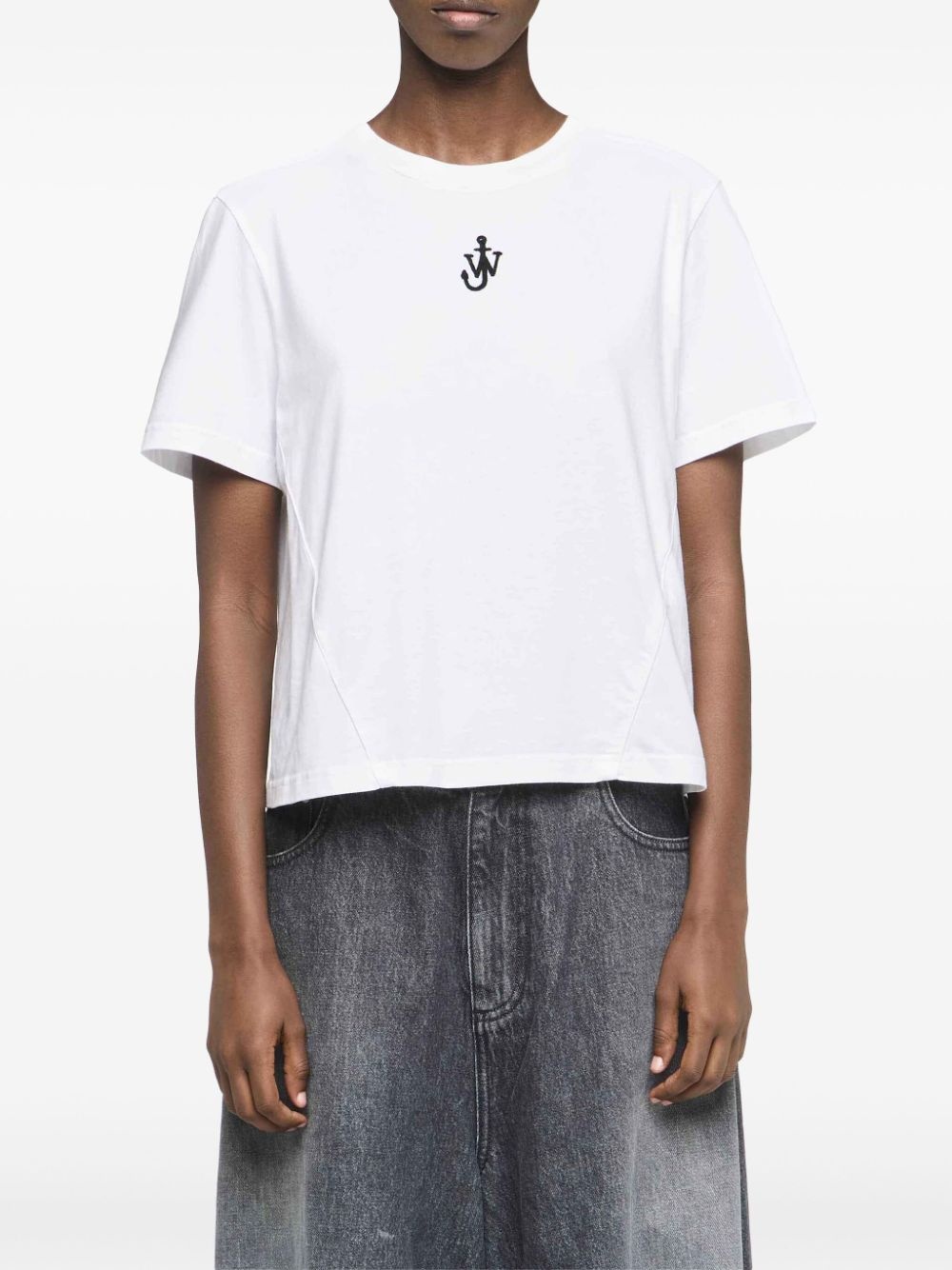 Anchor-embroidered T-shirt - 3