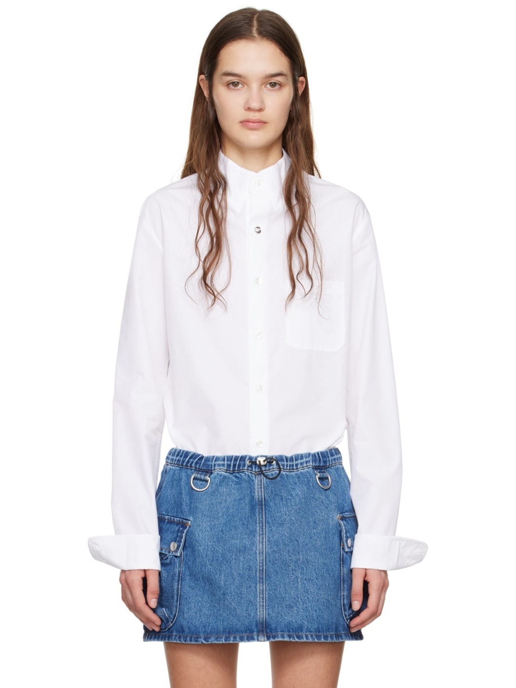 White Band Collar Shirt - 1