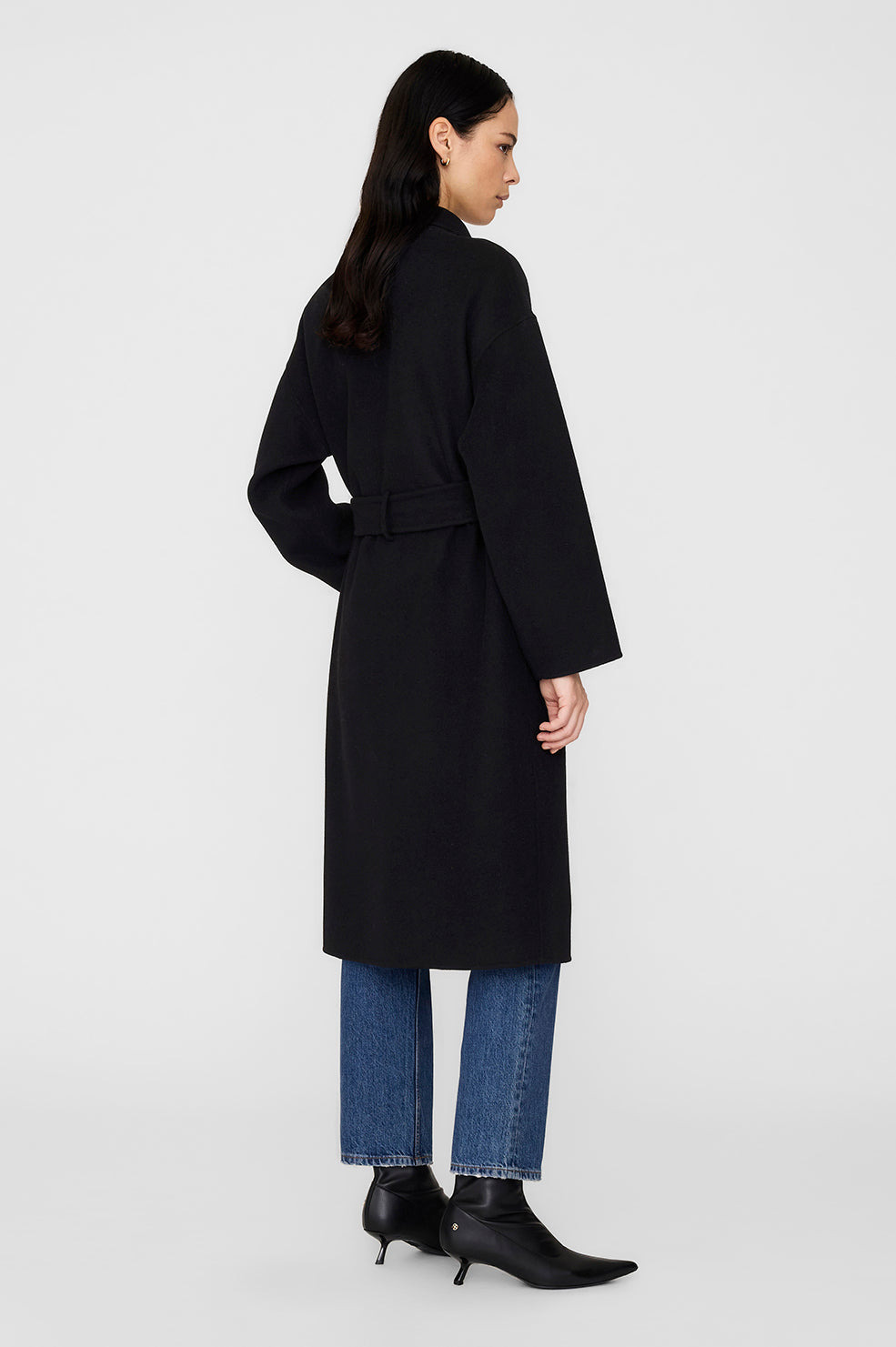 Dylan Coat - Black Cashmere Blend - 3