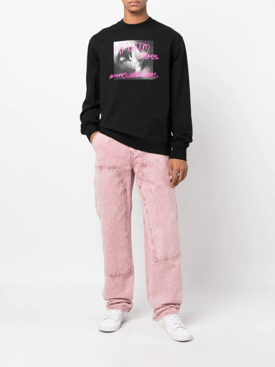 Off-White logo-print cotton sweatshirt outlook