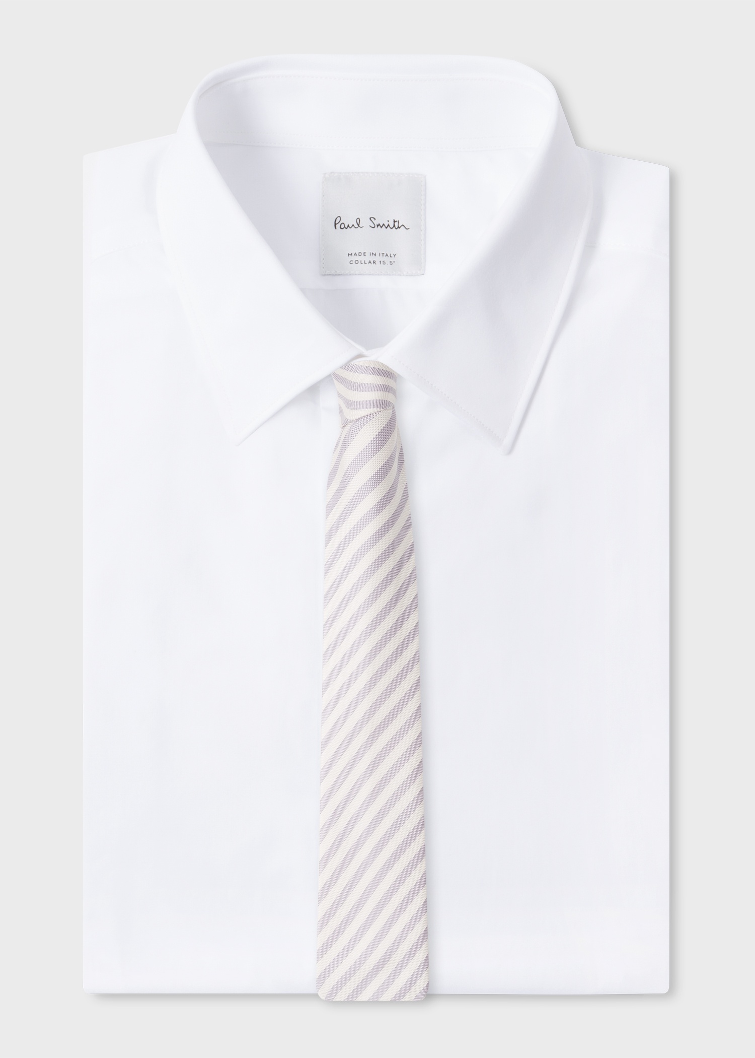 Lilac Diagonal Stripe Narrow Tie - 3