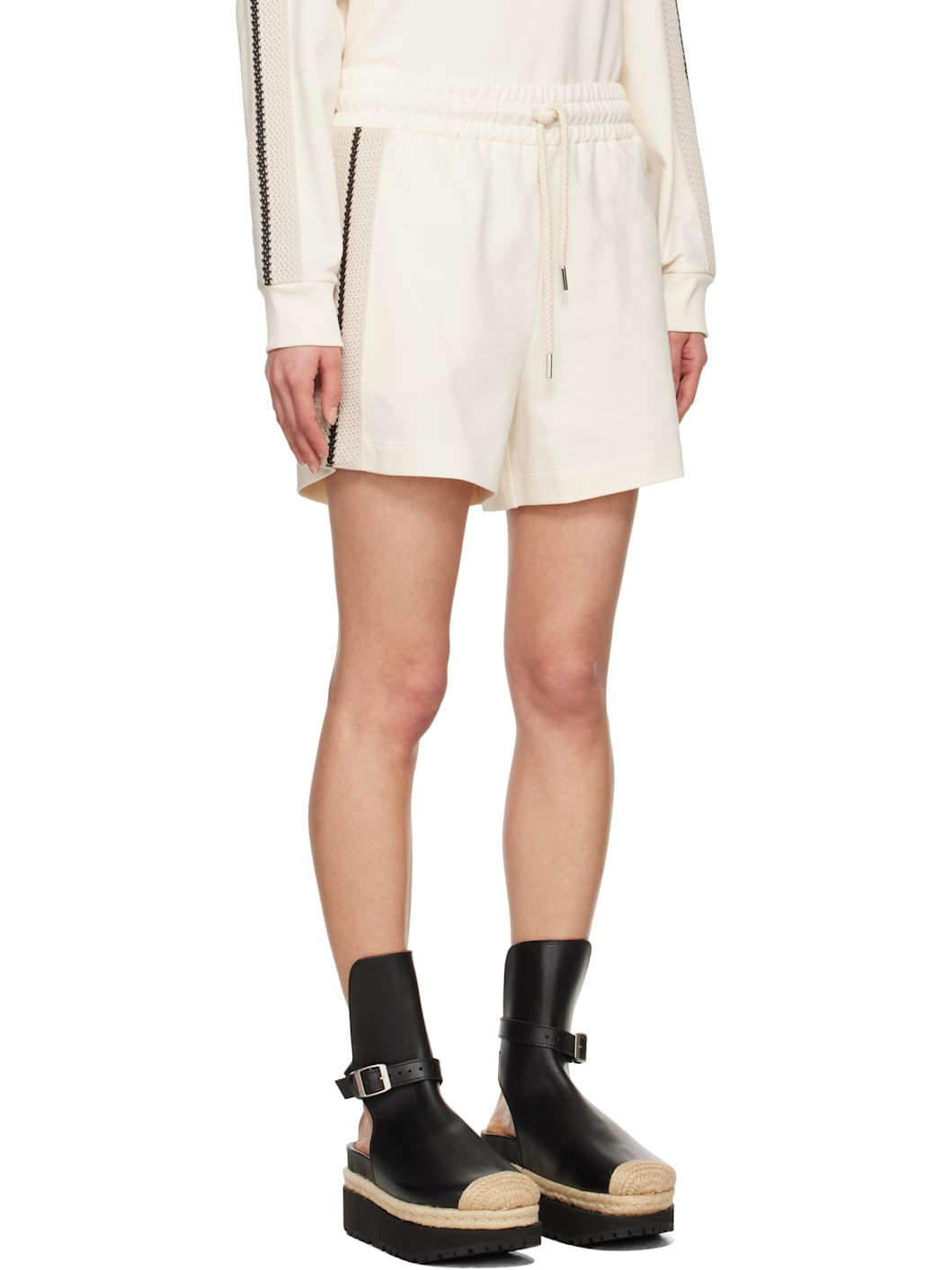 Off-White Striped Trim Shorts - 2