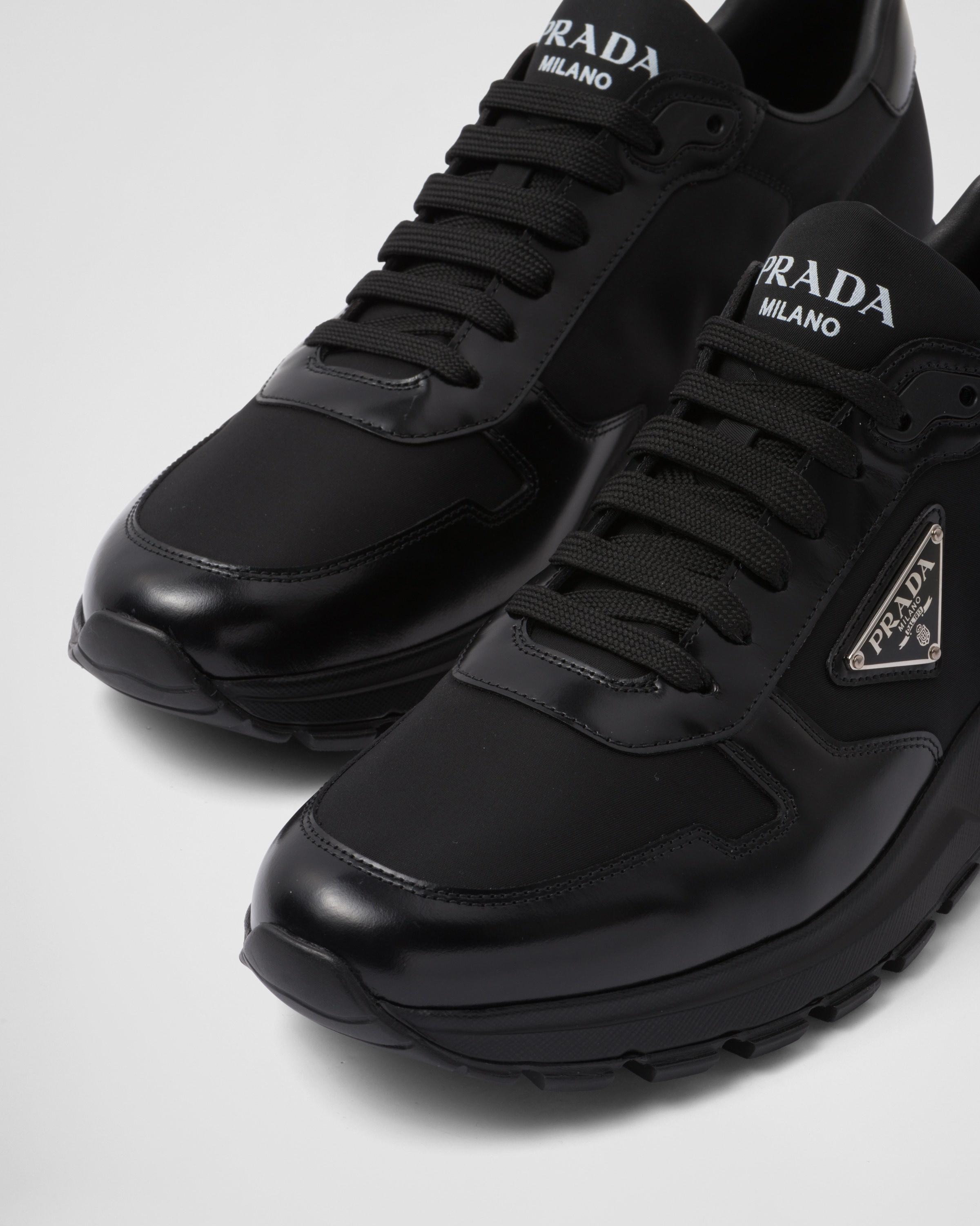 Prada Re-Nylon and brushed leather sneakers - 6