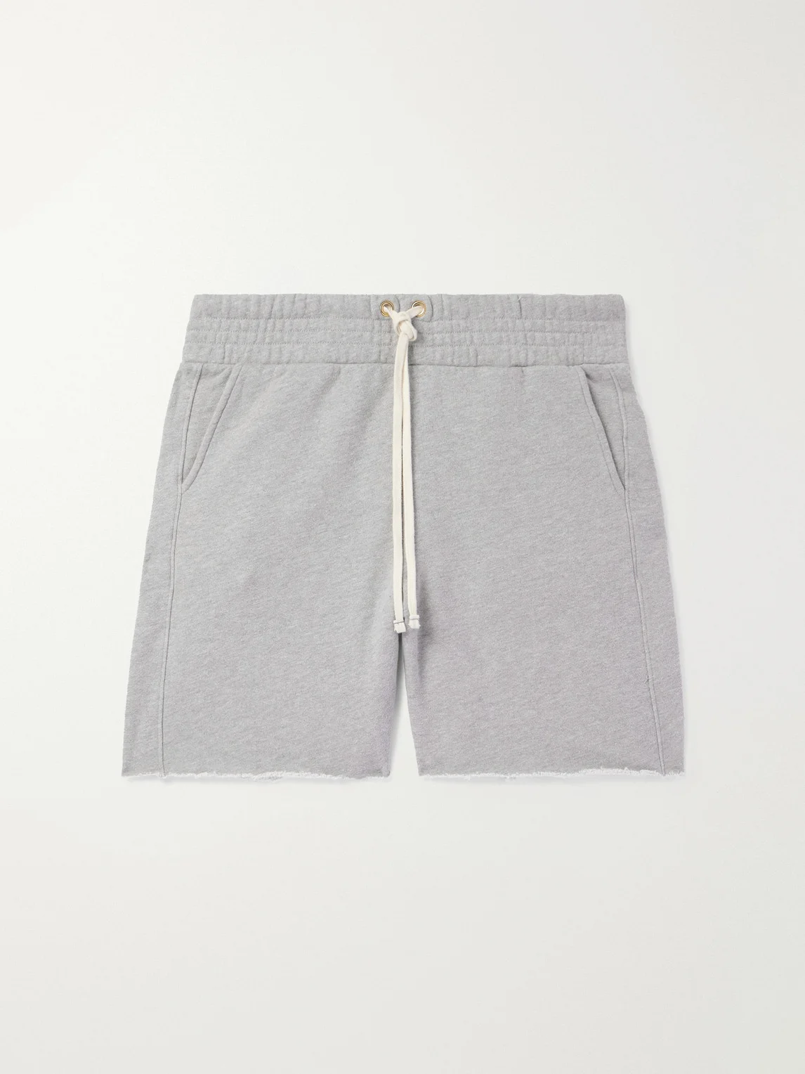 Straight-Leg Heavyweight Structured-Fleece Cotton-Jersey Drawstring Shorts - 1