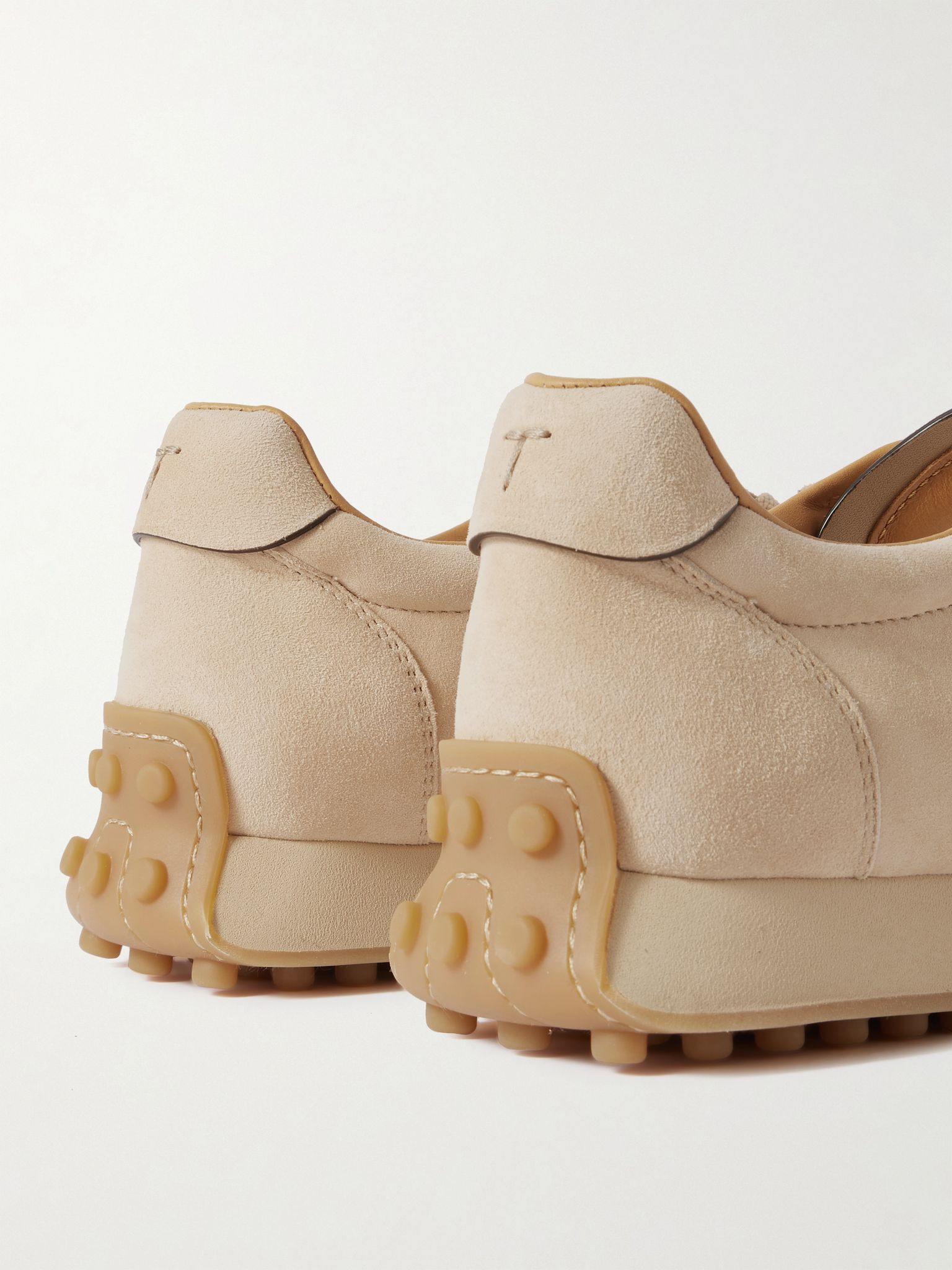 Sportivo Active leather-trimmed suede sneakers Camel - 4